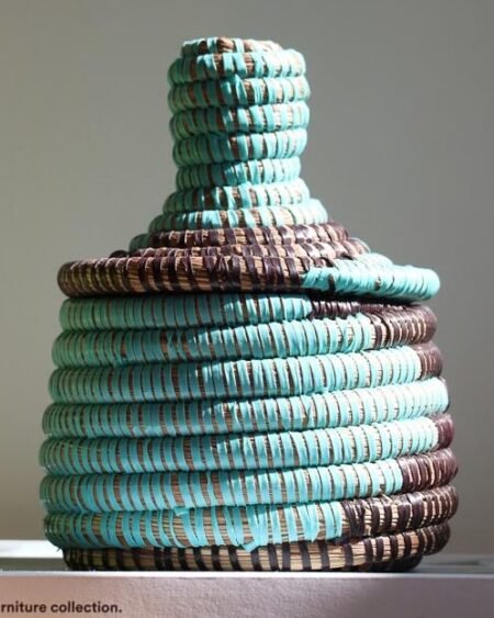 Panier "Ngaye" turquoise/noir