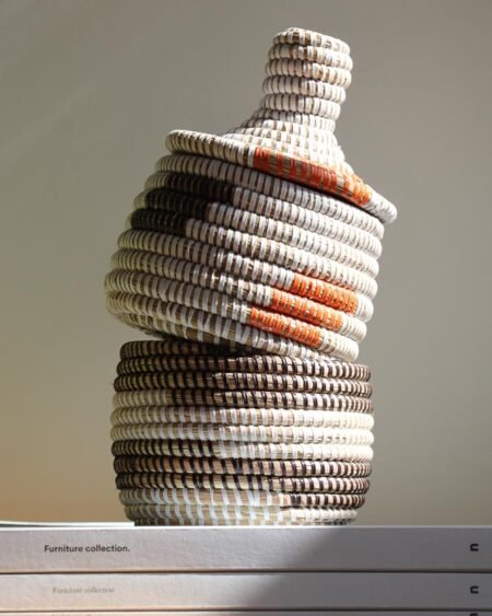 Panier « Ngaye » écru/brun